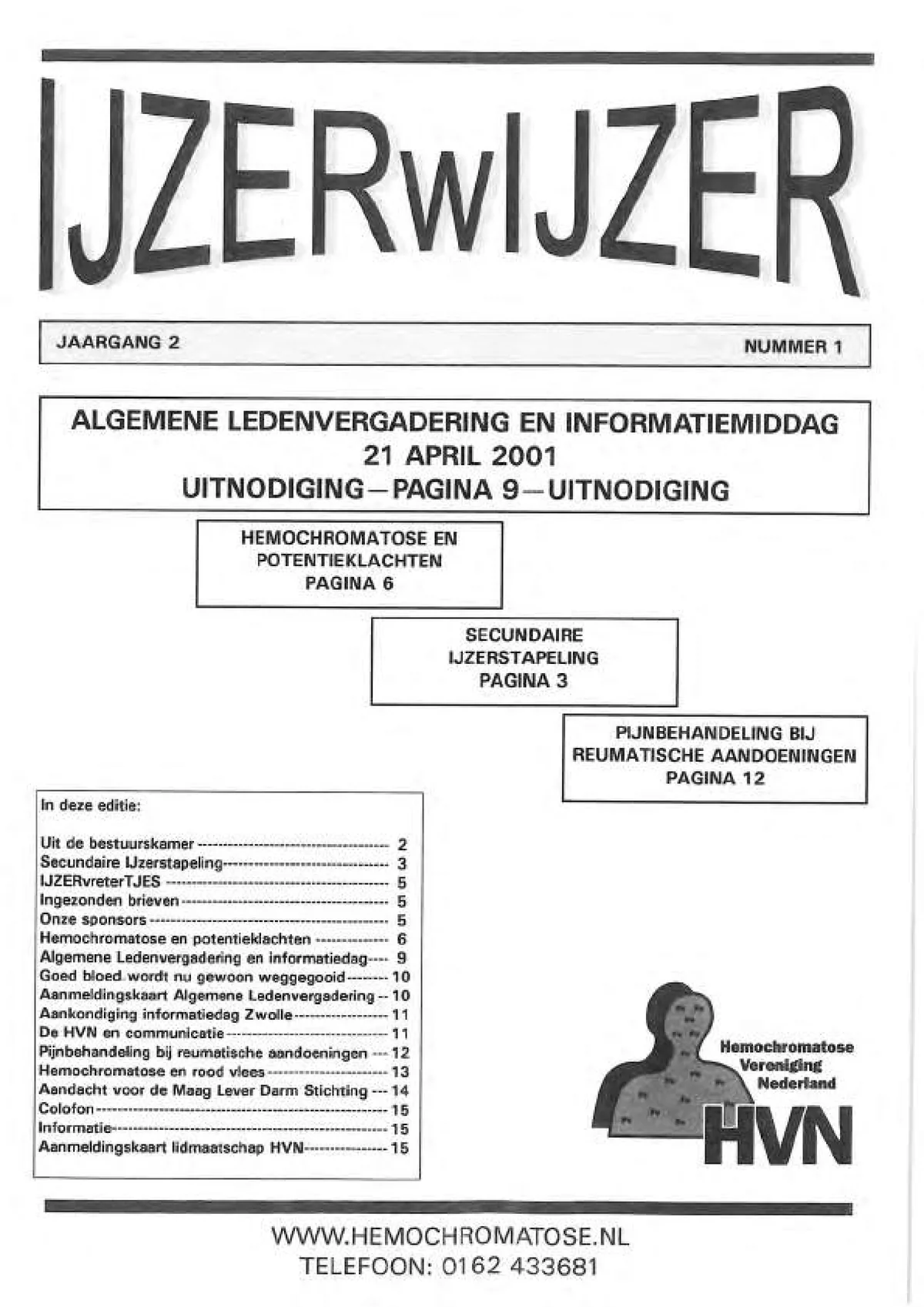 Omslag IJzerwijzer 1, maart 2001